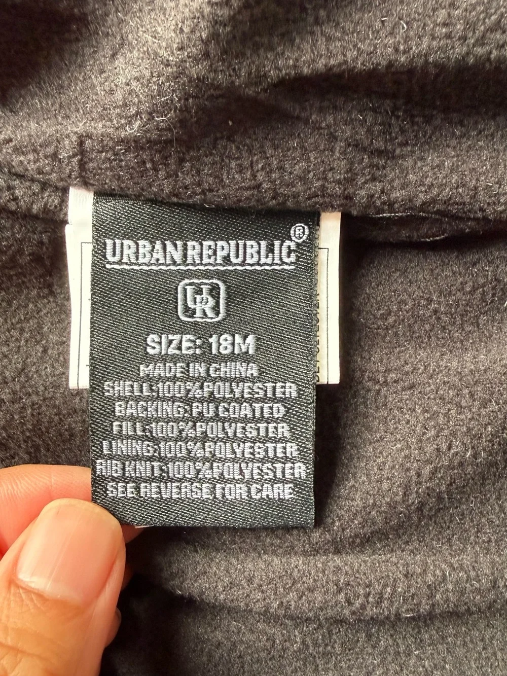 Urban Republic Grey Quilted Hooded Puffer Jacket in Storm Gray